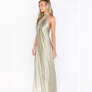 Like new Jasmine Maxi Dress size Large- moss green- worn once and no alterations